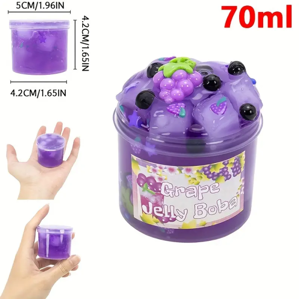 KOJA Jelly Fruits Scented Cube Crunchy, Soft & Non-Sticky Slime Toys For Kids 70 ml - Image 2