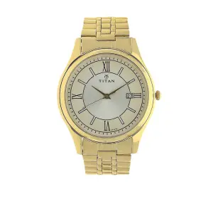 Titan Champagne Dial Analog Watch for Men 1713YM03
