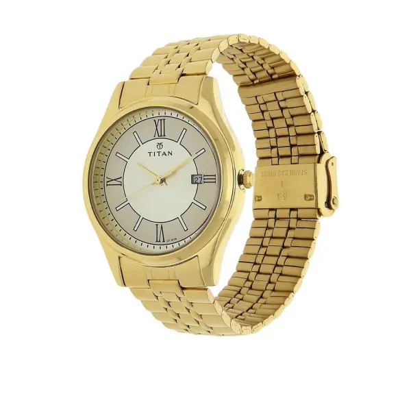 Titan Champagne Dial Analog Watch for Men 1713YM03 - Image 2