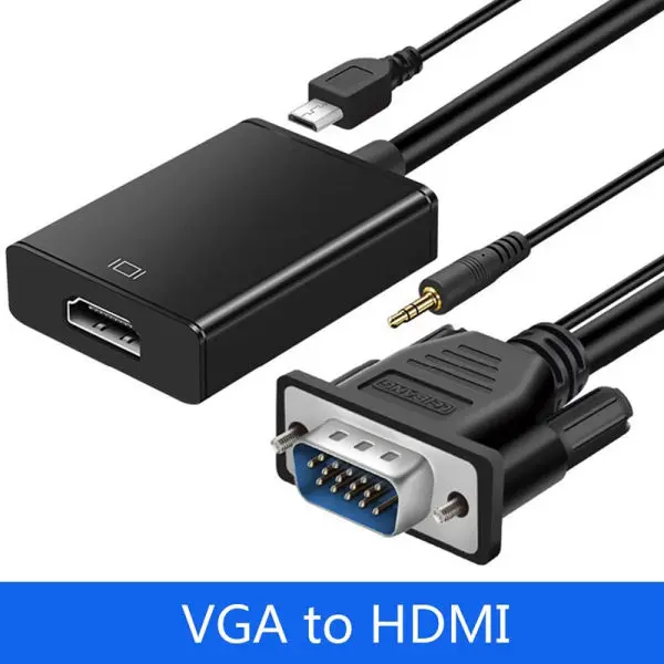 VGA to HDMI Cable Adapter Male to Female Converter With Audio Output