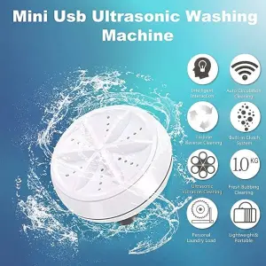 Portable Mini Washing Machine Ultrasonic Turbine Clothes Washer for Travel Home