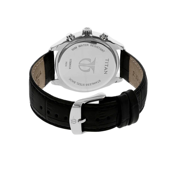 Titan Quartz Multifunction Blue Dial Leather Strap Watch for Men - Image 5