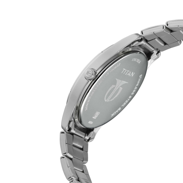 Titan Workwear White Dial Analog with Day and Date Stainless Steel Strap watch for Men - Image 3