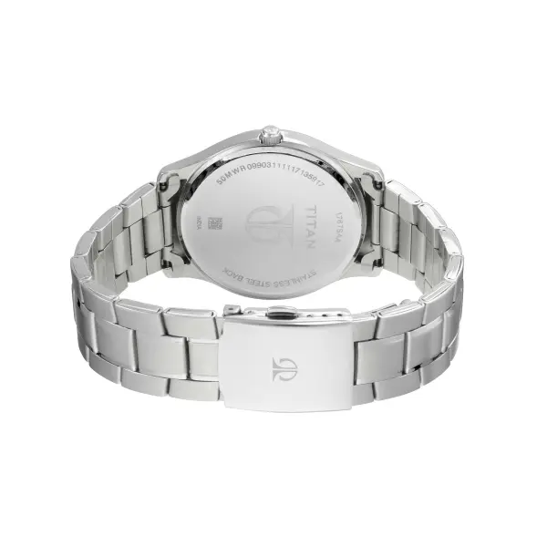 Titan Workwear Brown Dial Analog with Day and Date Stainless Steel Strap Watch for Men - Image 4
