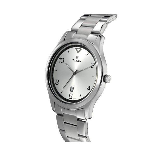 Titan Workwear White Dial Analog with Date Stainless Steel Strap watch for Men - Image 2