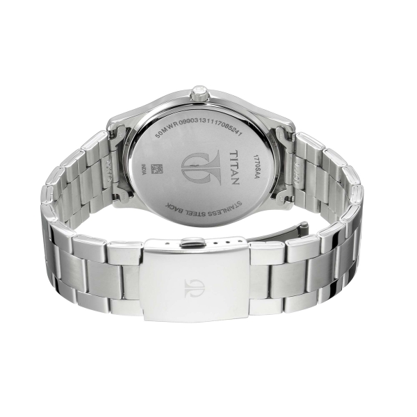 Titan Workwear White Dial Analog with Date Stainless Steel Strap watch for Men - Image 4