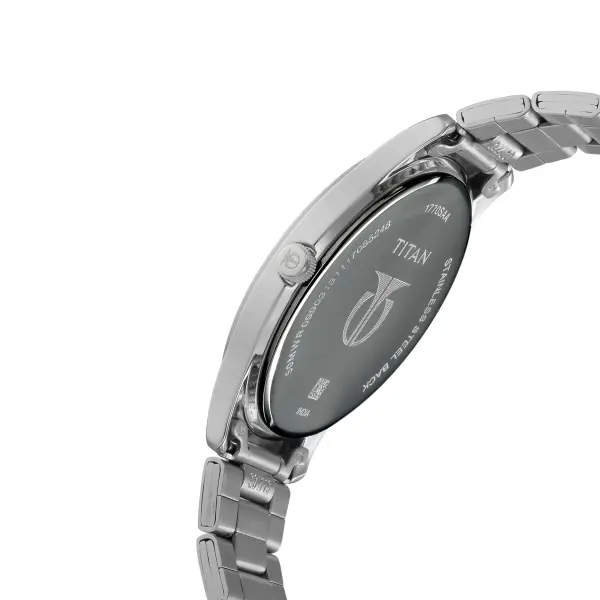 Titan Workwear Black Dial Analog with Date Stainless Steel Strap Watch for Men - Image 3