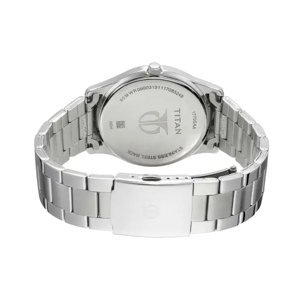 Titan Workwear Black Dial Analog with Date Stainless Steel Strap Watch for Men - Image 4