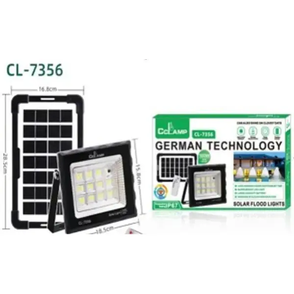 Cclamp 100W Mini Super Bright Solar Powered Flood Light - Image 3