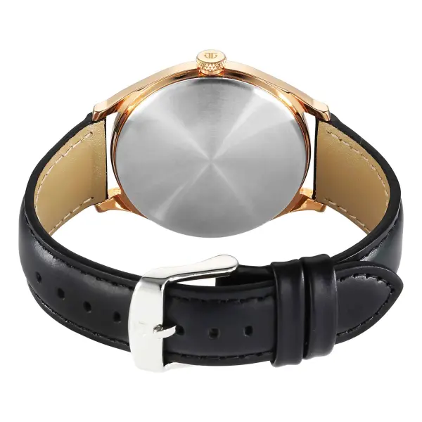 Titan Neo Economy Quartz Alog with Date Silver Dial Black Leather Strap Watch For Men - Image 3