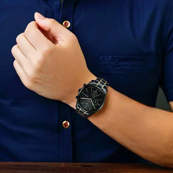 Titan Quartz Analog with Day and Date Black Dial Watch for Men - Image 7