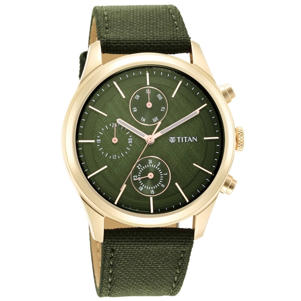 Titan Neo Splash Green Dial Quartz Analog with Date Fabric Strap watch for Men - Image 2