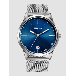 Titan 1806SM04 Elmnt Midnight Blue Dial Stainless Steel Strap Men Watch
