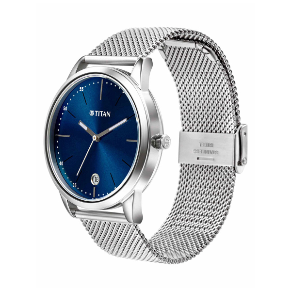 Titan 1806SM04 Elmnt Midnight Blue Dial Stainless Steel Strap Men Watch - Image 2