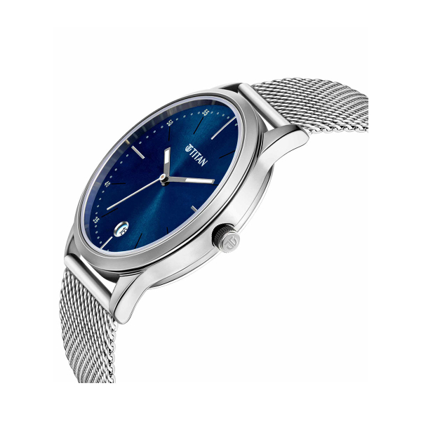 Titan 1806SM04 Elmnt Midnight Blue Dial Stainless Steel Strap Men Watch - Image 3