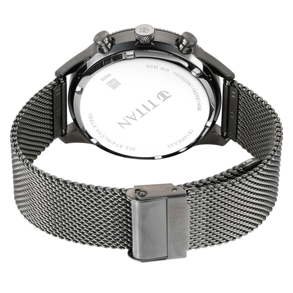 Titan Quartz Analog Anthracite Dial Stainless Steel Strap Watch for Men - Image 5