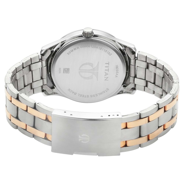Titan Quartz Analog with Date Silver Dial Stainless Steel Strap Watch for Men - Image 4