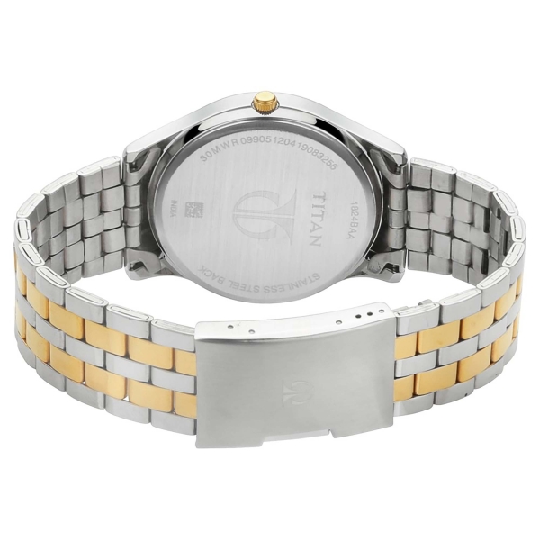 Titan Quartz Analog with Day and Date Silver Dial Stainless Steel Strap Watch for Men - Image 4