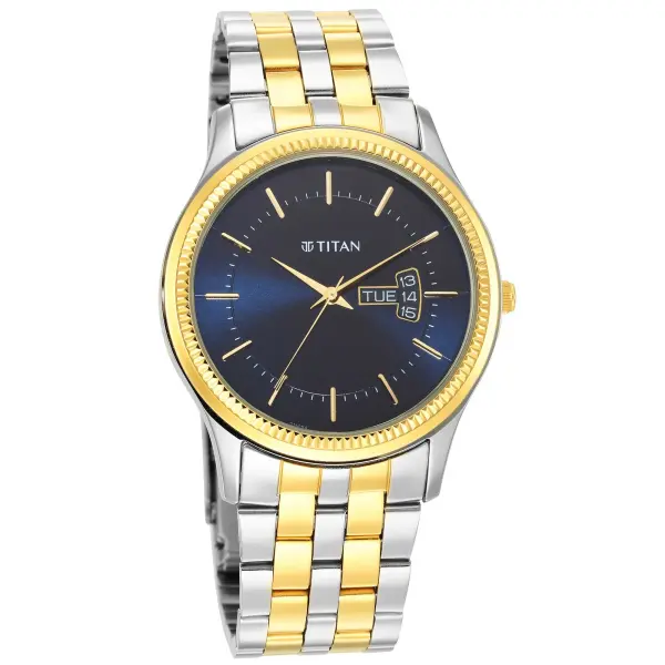 Titan Karishma Blue Dial Analog Stainless Steel Strap watch for Men - Image 2