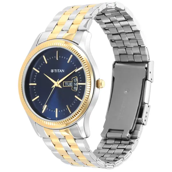 Titan Karishma Blue Dial Analog Stainless Steel Strap watch for Men - Image 3