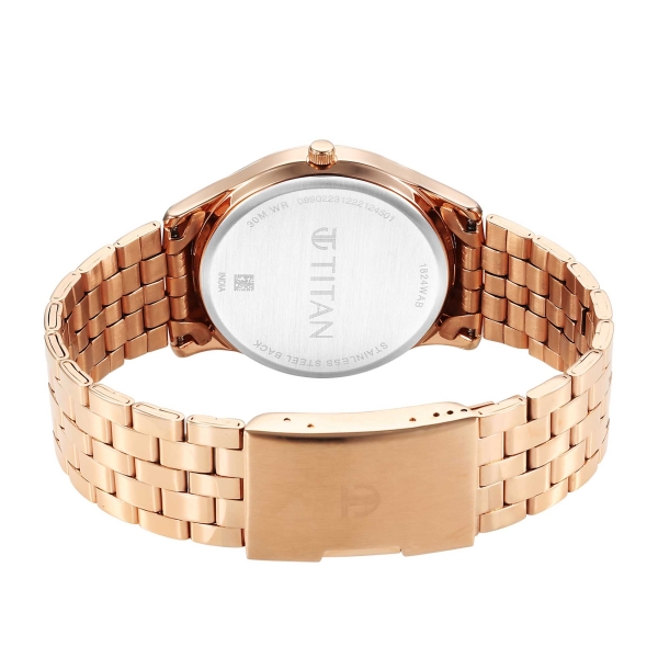 Titan Karishma Brown Dial Analog with Day and Date Stainless Steel Strap Watch for Men - Image 5