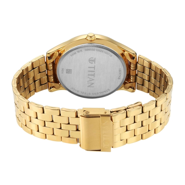 Titan Karishma Silver White Dial Gold Stainless Steel Strap Analog Watch for Men - Image 5