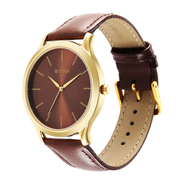 Titan Karishma Radiance Blue Dial Analog Leather Strap watch for Men - Image 3