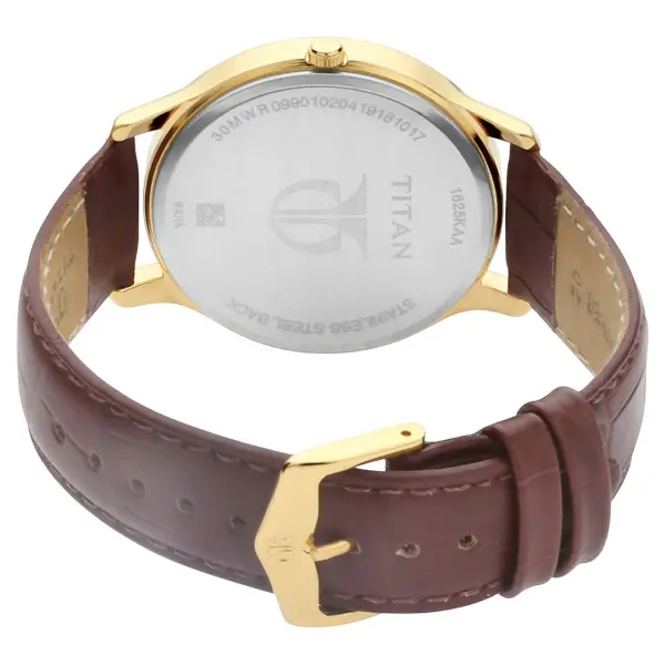 Titan Quartz Analog with Date Black Dial Leather Strap Watch for Men - Image 4