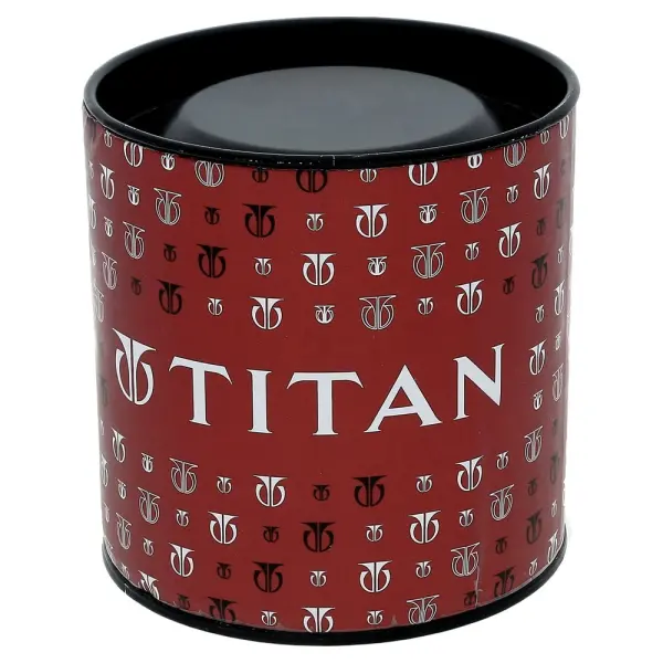 Titan Quartz Analog with Date Black Dial Leather Strap Watch for Men - Image 5