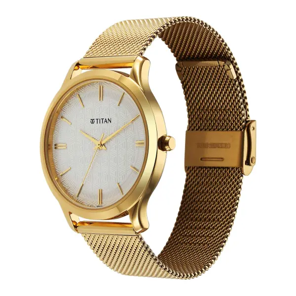 Titan Karishma Quartz Analog White Dial Stainless Steel Strap Watch for Men - Image 4