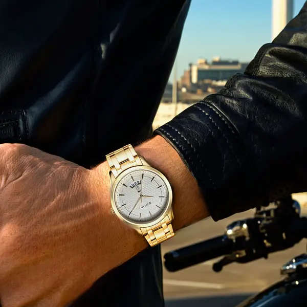 Titan Karishma Quartz Analog Champagne Dial Stainless Steel Strap Watch for Men - Image 7