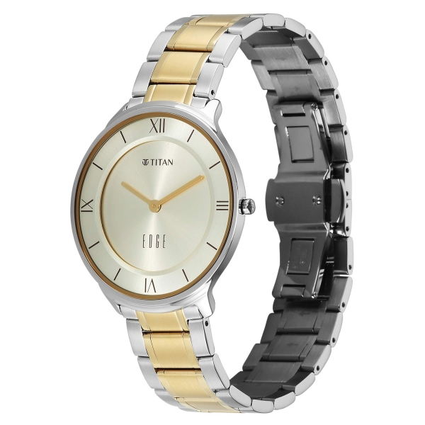 Titan Champagne Dial Two Toned Stainless Steel Strap Analog Watch for Men - Image 3