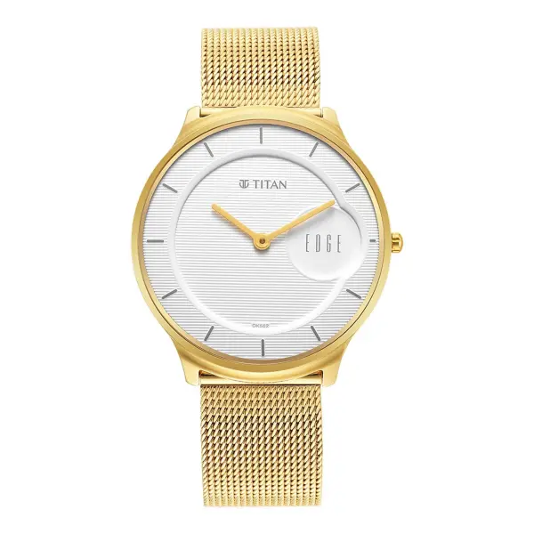 Titan Edge Slim Stainless Steel Strap White Dial Analog Watch for Men - Image 2