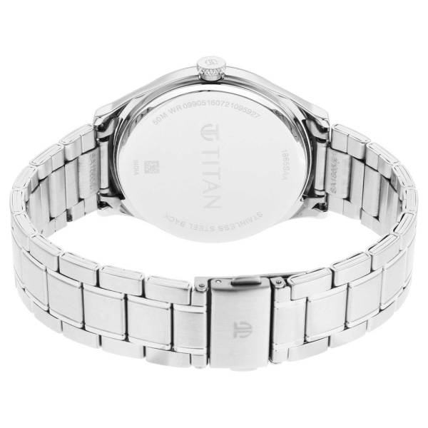 Titan Quartz Analog Blue Dial Stainless Steel Strap Watch for Men - Image 4