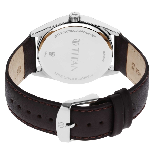 Titan Workwear Brown Dial Analog Leather Strap Watch Men - Image 4
