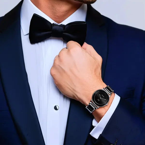 Titan Edge Fusion Quartz Analog Black Dial Two Toned Steel & Ceramic Strap Watch for Men - Image 7
