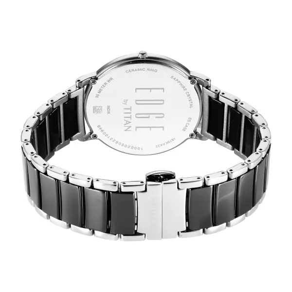 Titan Edge Fusion Quartz Analog Black Dial Two Toned Steel & Ceramic Strap Watch for Men - Image 5