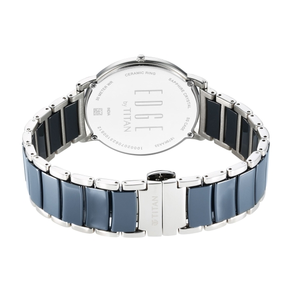 Titan Edge Fusion Quartz Analog Blue Dial Blue Steel & Ceramic Strap Watch for Men - Image 6