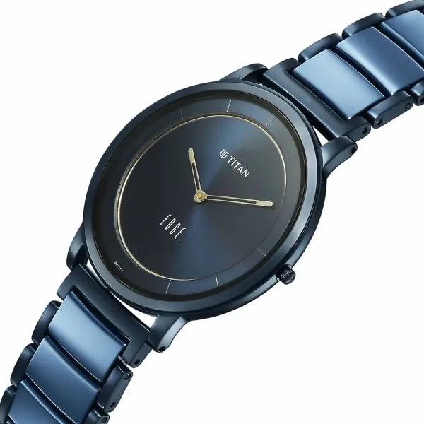 Titan Edge Melange Slim Steel & Ceramic Strap Blue Dial Analog Watch For Men - Image 4