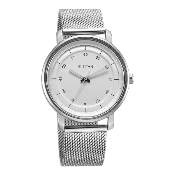 Titan Workwear Quartz Analog Silver Dial Stainless Steel Strap Watch for Men - Image 2