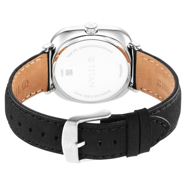 Titan Neo Curve Quartz Analog Anthracite Dial Black Leather Strap Watch for Men - Image 5