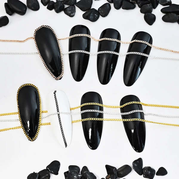 3D Rhinestones Silver Gold Pink Stone Nail Art Decoration Chain For Professional Supplies Nail Technicians - Image 2