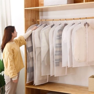 Suit, Blazer, Coat covers with zip for wardrobe storage of suit, jacket, garments, sweaters, saree, pant organizer