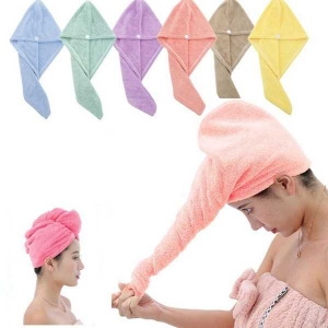 Quick-Dry Microfiber Hair Towel Wrap Towel with Anti-Slip Feature