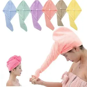 Quick-Dry Microfiber Hair Towel Wrap Towel with Anti-Slip Feature