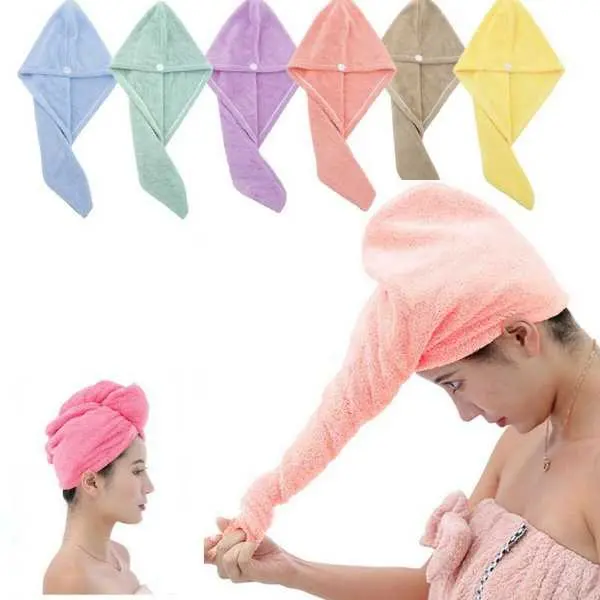 Quick-Dry Microfiber Hair Towel Wrap Towel with Anti-Slip Feature