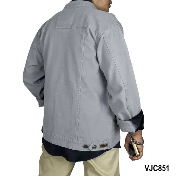 VIRJEANS (VJC851) Stretchable Cotton Jacket For Men-Light Blue - Image 4