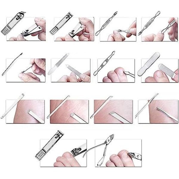 19Pcs/Set Manicure Set Nails Tool Kit Accessories For Nails Pedicure Kit Manicure Set With Luxurious Travel Case - Image 4