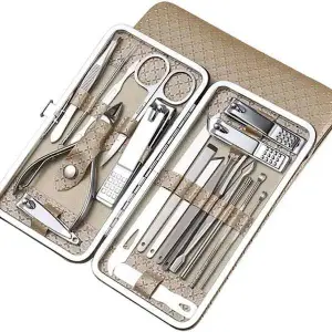19Pcs/Set Manicure Set Nails Tool Kit Accessories For Nails Pedicure Kit Manicure Set With Luxurious Travel Case