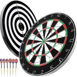 Heavy Big Dart Board with 6 steel tip darts